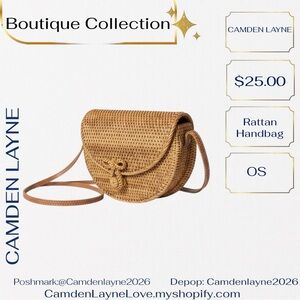 Camden Layne Rattan Crossbody Bag - Natural Tan